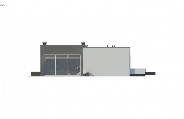 Projekt domu parterowego Zx188 - elewacja 3