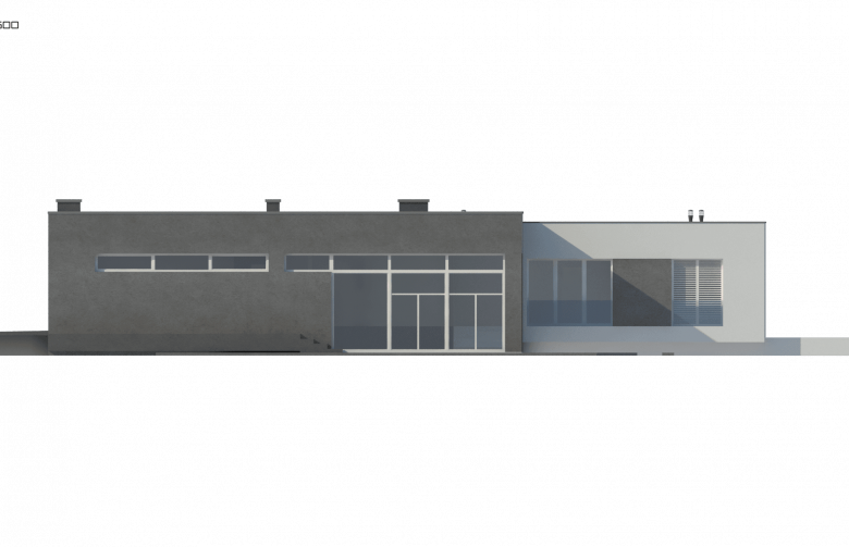 Projekt domu parterowego Zx188 - elewacja 4