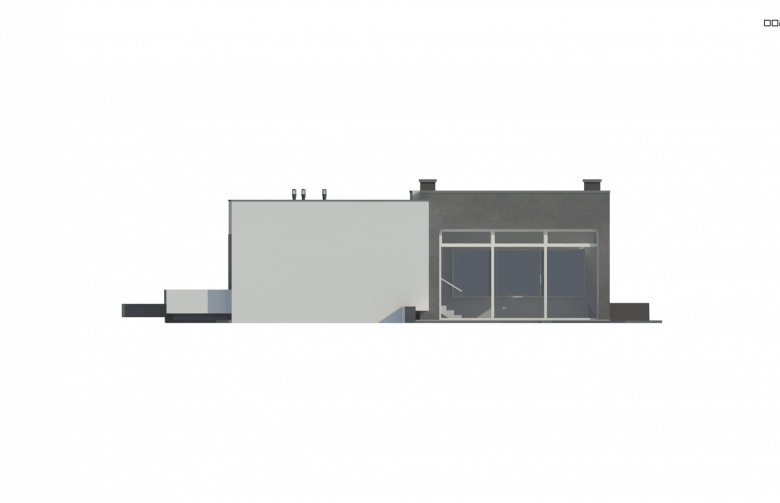 Projekt domu parterowego Zx188 - elewacja 3