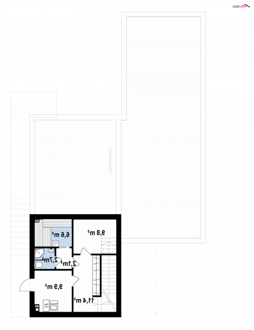 Rzut projektu Zx188 - wersja lustrzana