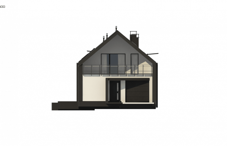 Projekt domu z poddaszem Z393 - elewacja 2
