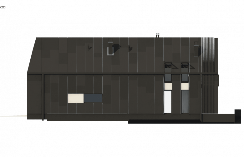 Projekt domu z poddaszem Z393 - elewacja 4