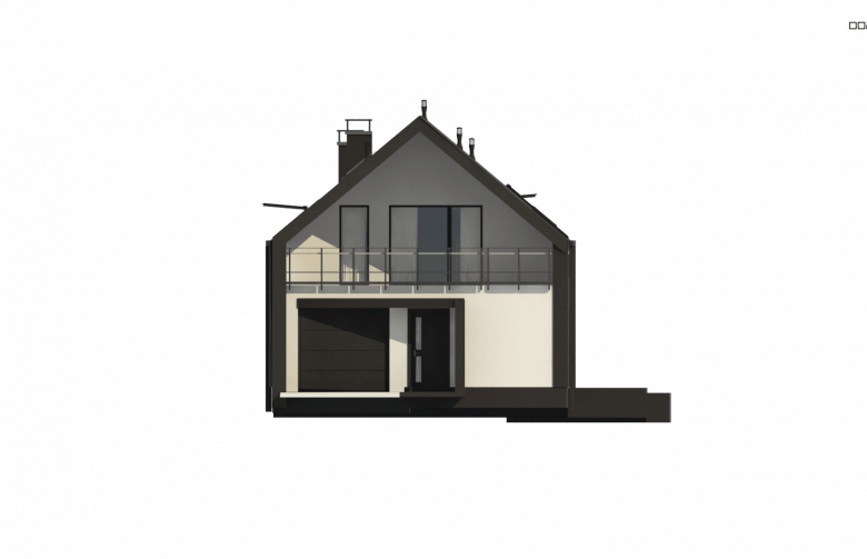 Projekt domu z poddaszem Z393 - elewacja 2
