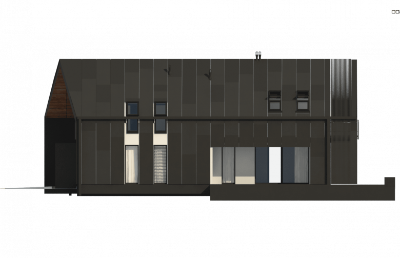 Projekt domu z poddaszem Z393 - elewacja 3
