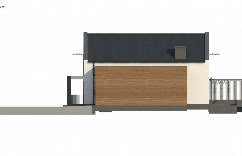 Projekt domu bliźniaczego Zb25 - elewacja 2