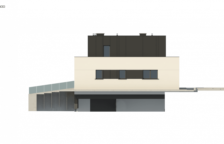 Projekt domu piętrowego Zx143 - elewacja 2