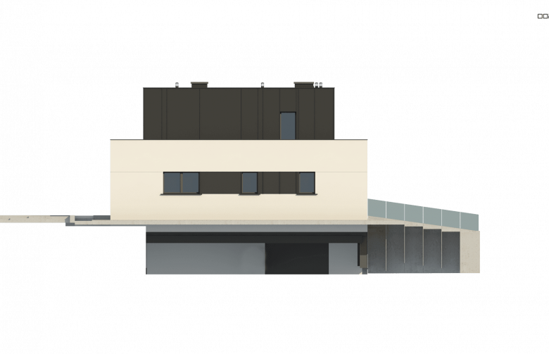 Projekt domu piętrowego Zx143 - elewacja 2