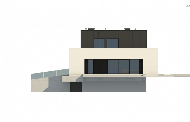 Projekt domu piętrowego Zx143 - elewacja 4