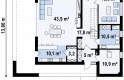 Projekt domu piętrowego Zx143 - rzut parteru