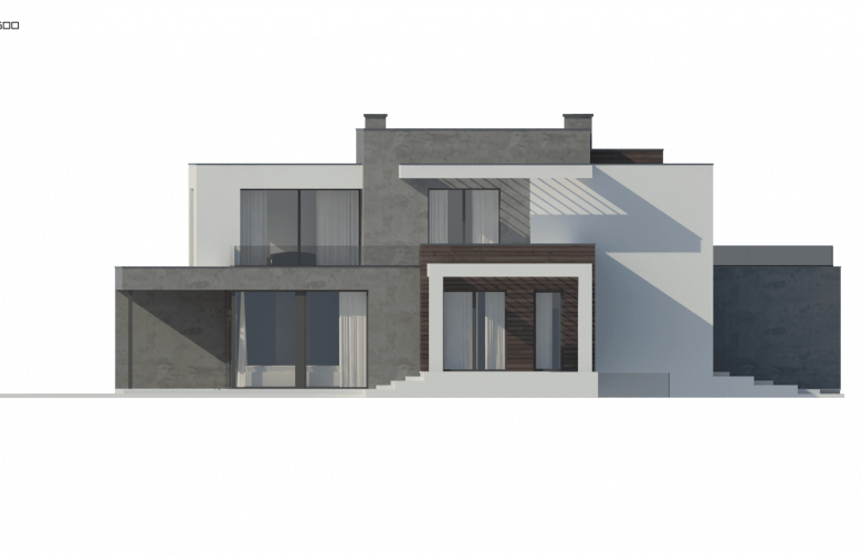Projekt domu piętrowego Zx125 - elewacja 1