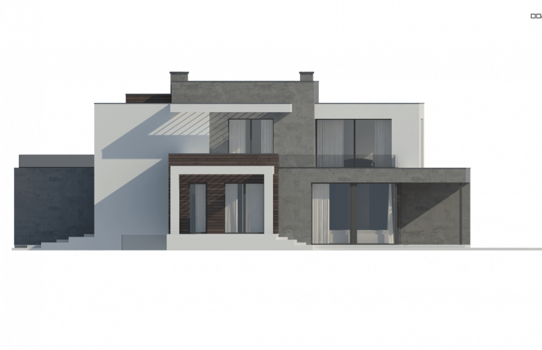 Projekt domu piętrowego Zx125 - elewacja 1