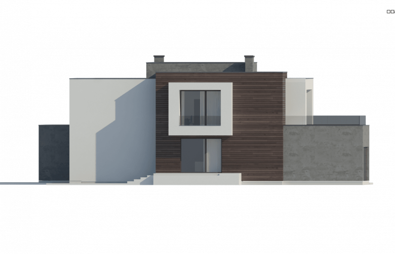Projekt domu piętrowego Zx125 - elewacja 2