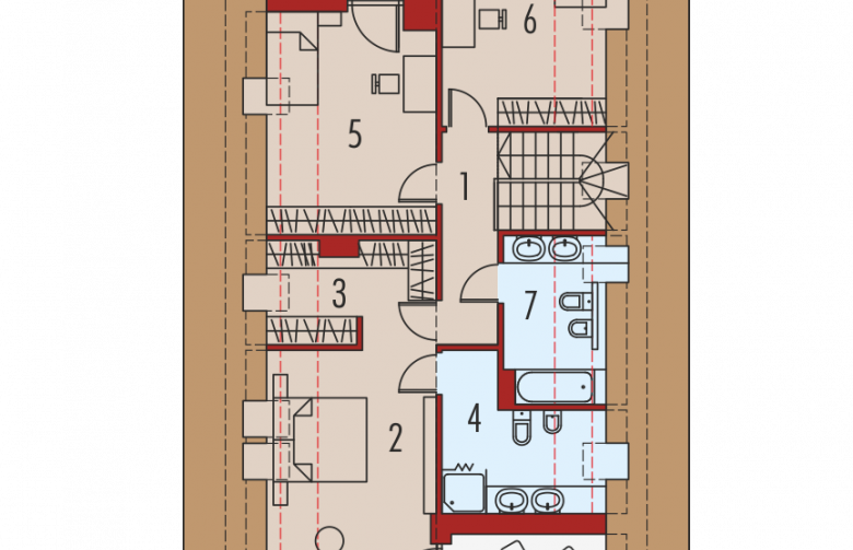 Projekt domu jednorodzinnego Riko II G1 - poddasze