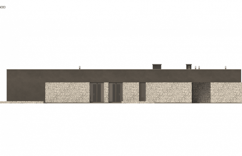 Projekt domu parterowego Zx142 - elewacja 2
