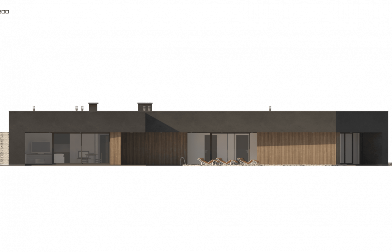 Projekt domu parterowego Zx142 - elewacja 3