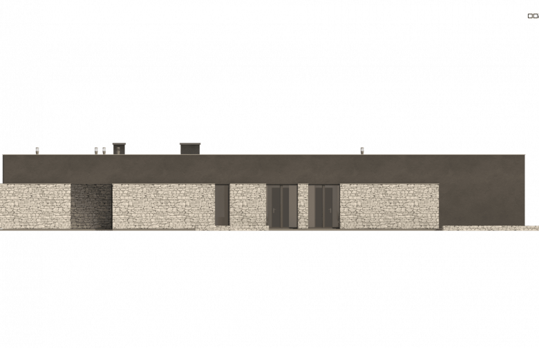 Projekt domu parterowego Zx142 - elewacja 2