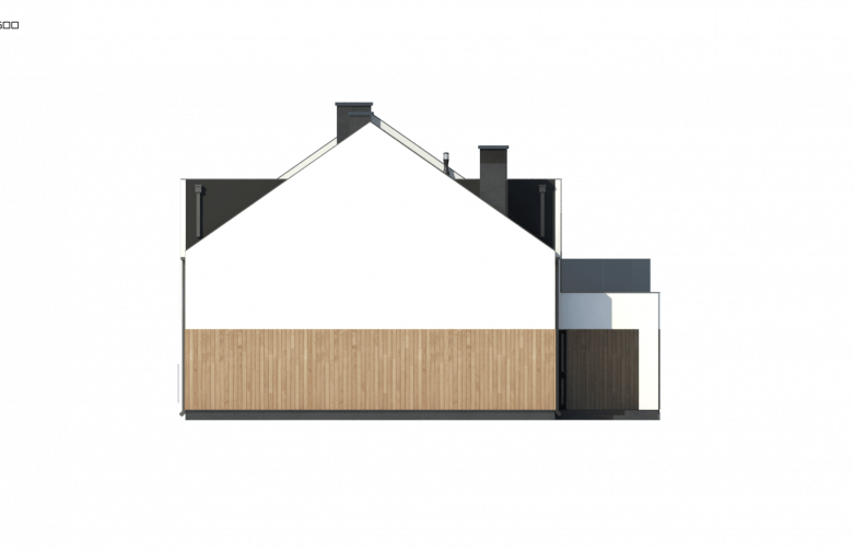 Projekt domu bliźniaczego Zb21 - elewacja 1