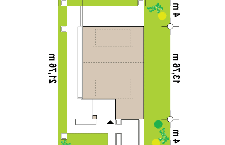 Projekt domu bliźniaczego Zb21 - Usytuowanie - wersja lustrzana