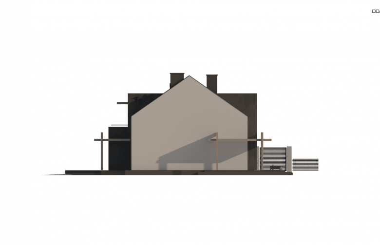 Projekt domu bliźniaczego Zb14 (cena za jeden segment) - elewacja 1