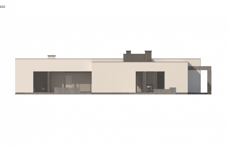 Projekt domu parterowego Zx99 - elewacja 4