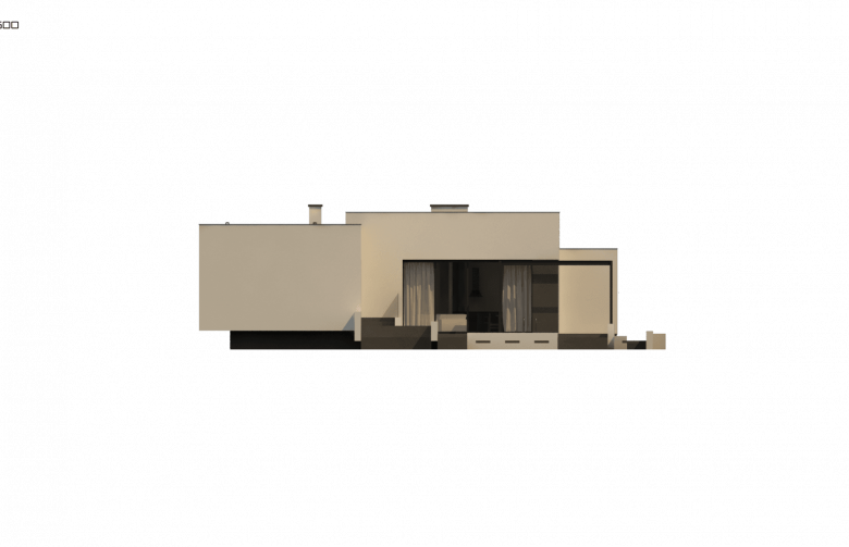 Projekt domu parterowego Zx141 - elewacja 1