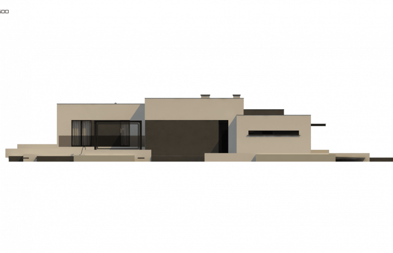 Projekt domu parterowego Zx141 - elewacja 4