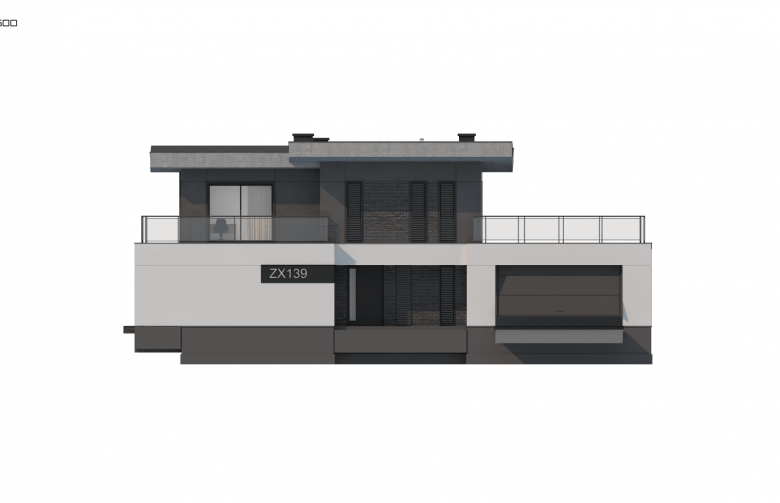 Projekt domu piętrowego Zx139 - elewacja 1