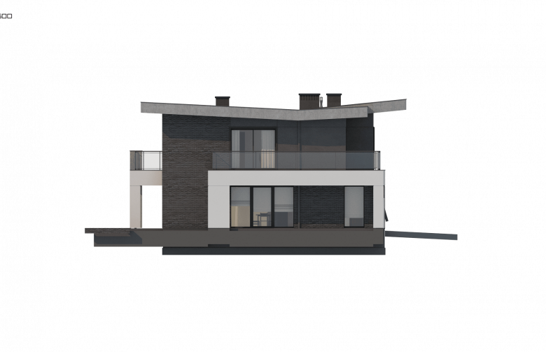 Projekt domu piętrowego Zx139 - elewacja 2