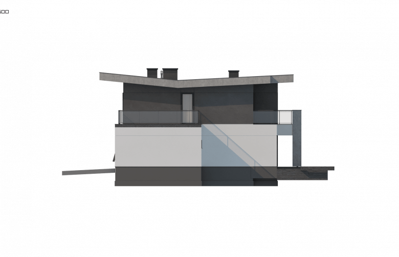 Projekt domu piętrowego Zx139 - elewacja 3