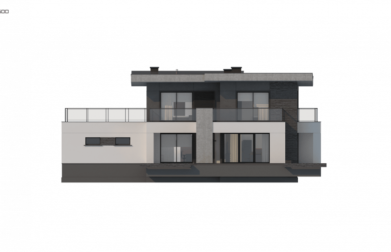 Projekt domu piętrowego Zx139 - elewacja 4