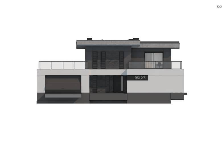 Projekt domu piętrowego Zx139 - elewacja 1