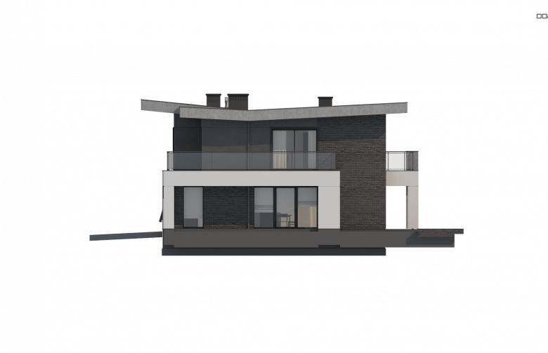 Projekt domu piętrowego Zx139 - elewacja 2