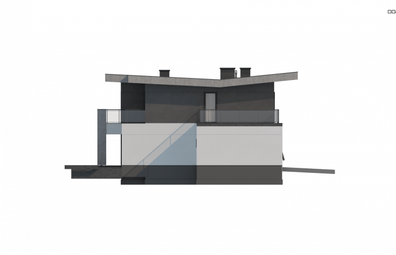 Projekt domu piętrowego Zx139 - elewacja 3