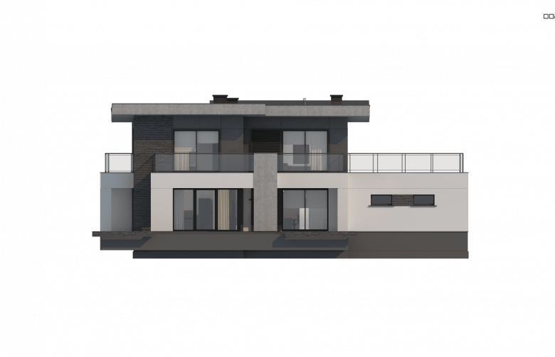Projekt domu piętrowego Zx139 - elewacja 4