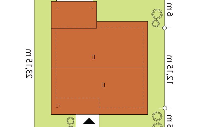 Projekt domu jednorodzinnego Celio - Usytuowanie - wersja lustrzana