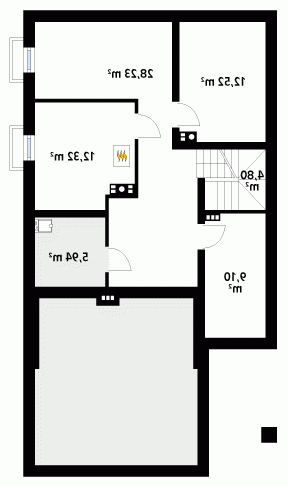 Rzut projektu Amarylis 3 - wersja lustrzana