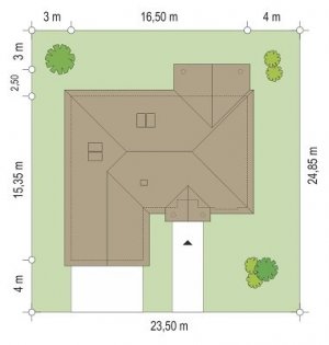 Usytuowanie budynku Dom na parkowej (648)