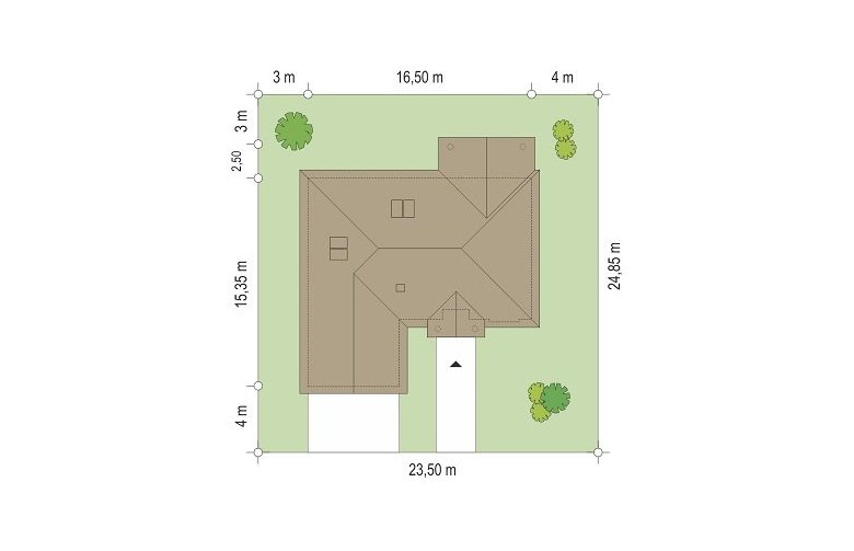 Projekt domu dwurodzinnego Dom na parkowej (648) - Usytuowanie