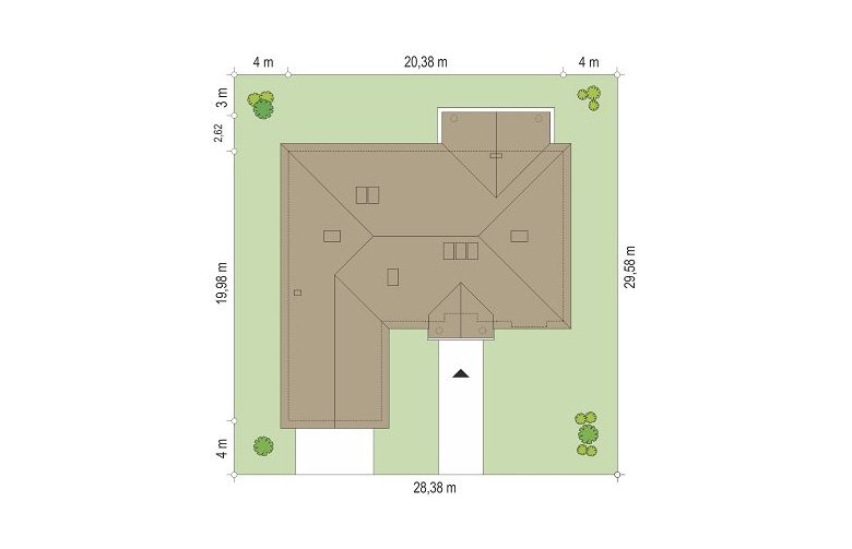 Projekt domu dwurodzinnego Willa parkowa 2 (661) - Usytuowanie