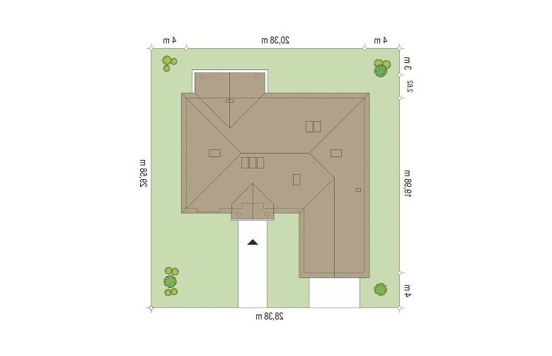 Projekt domu dwurodzinnego Willa parkowa 2 (661) - Usytuowanie - wersja lustrzana