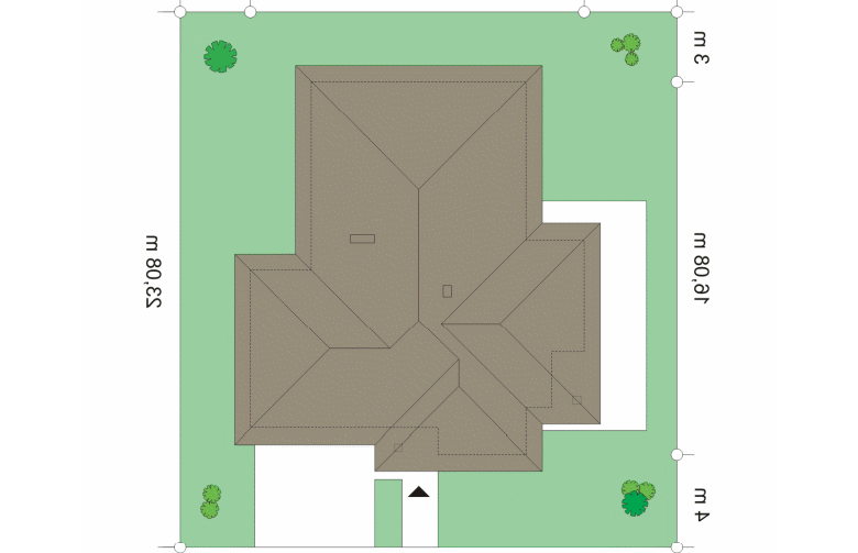 Projekt domu dwurodzinnego Dom na miarę 2 (584) - Usytuowanie - wersja lustrzana