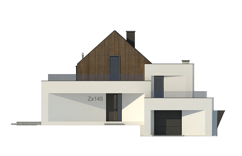 Projekt domu jednorodzinnego Zx145 - elewacja 1