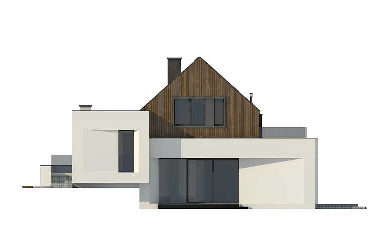 Projekt domu jednorodzinnego Zx145 - elewacja 2