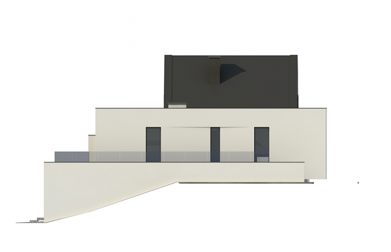 Projekt domu jednorodzinnego Zx145 - elewacja 3