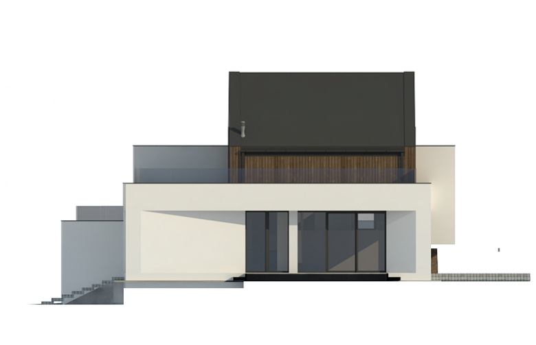 Projekt domu jednorodzinnego Zx145 - elewacja 4