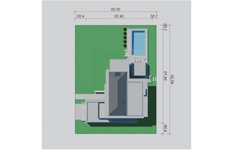 Projekt domu szkieletowego LK&1258 - Usytuowanie - wersja lustrzana