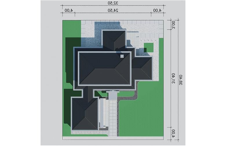 Projekt domu szkieletowego LK&1259 - Usytuowanie - wersja lustrzana