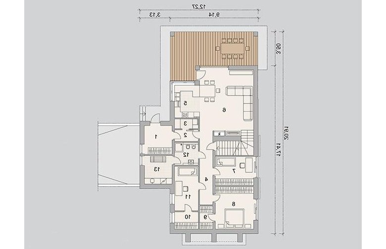 Projekt domu wielorodzinnego LK&1271 - parter