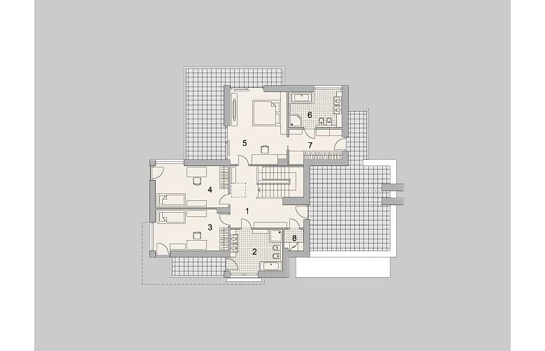 Projekt domu szkieletowego LK&1263 - piętro