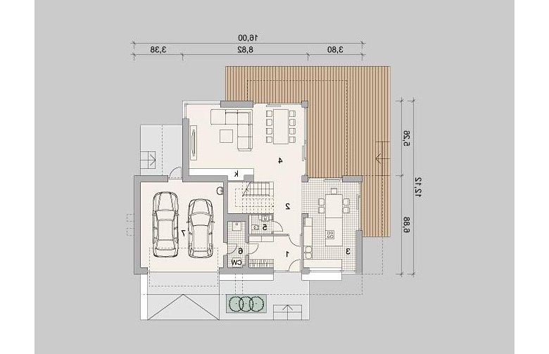 Projekt domu szkieletowego LK&1263 - parter